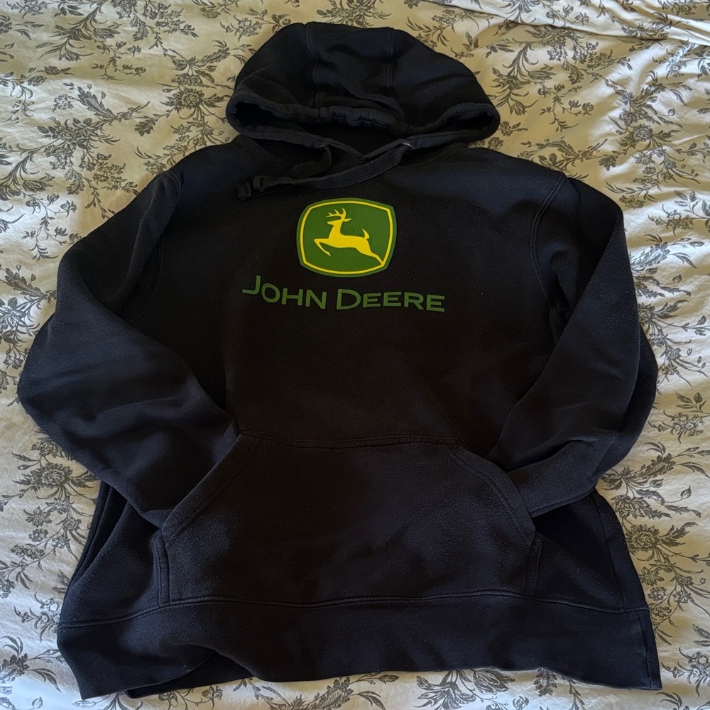 JOHN DEERE Black Sweater with Logo